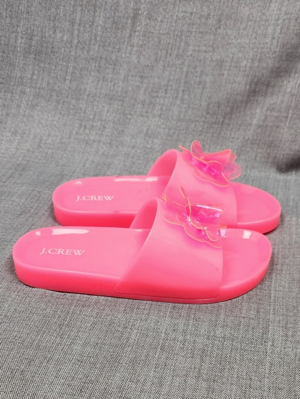 J. Crew Pink Floral Jelly Blossom Pool Slides Size 8. - Picture 3 of 10